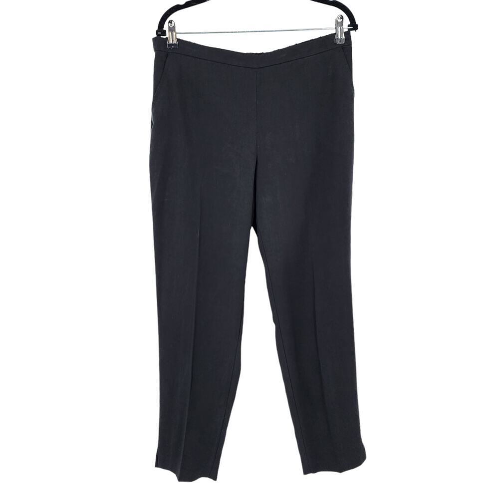 Eileen Fisher System High Rise Tencel Pull On Black Trouser Pants Size Medium